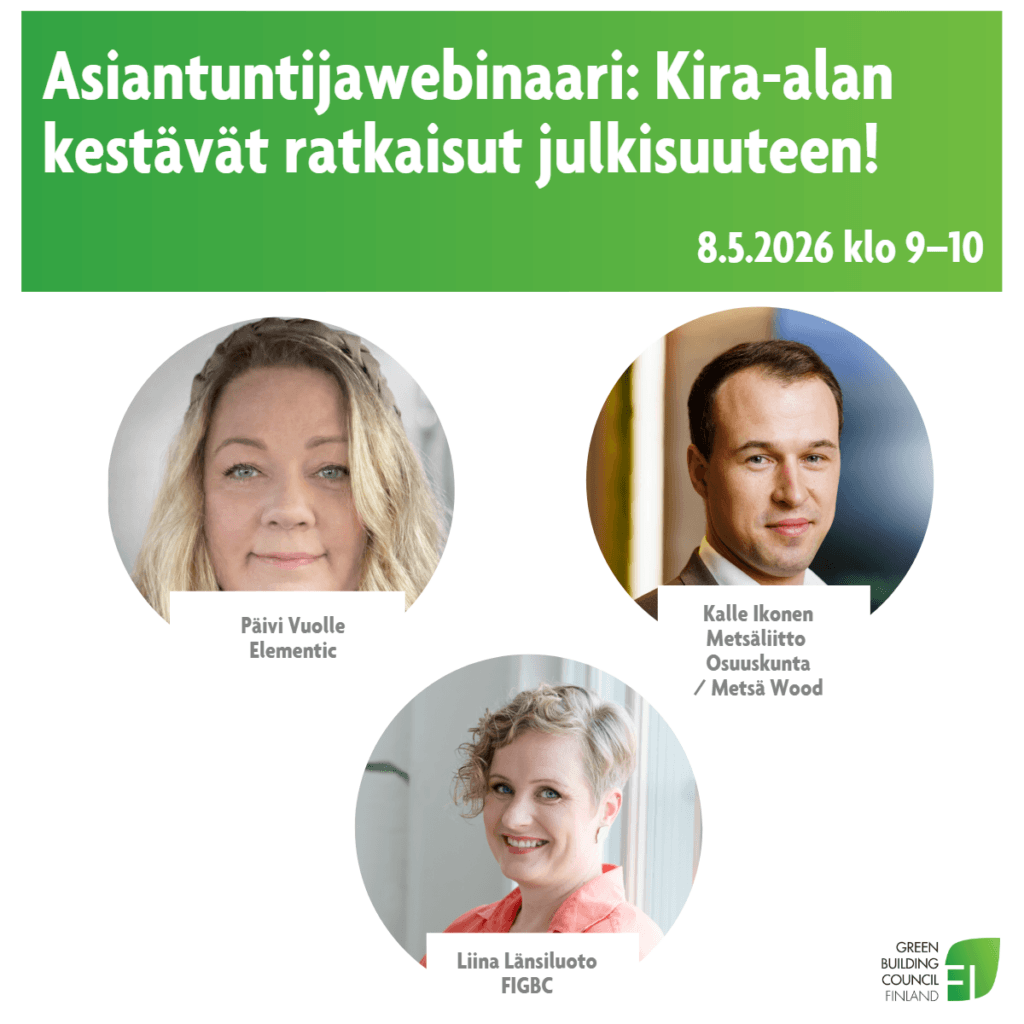 Asiantuntijawebinaari-kira-alan kestavat ratkaisut julkisuuteen